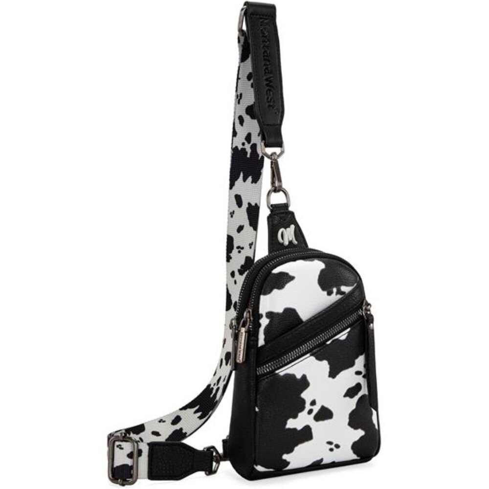 Cow Print Crossbody Sling Bag Women Fanny Pack Purse Western Cute Small Mini